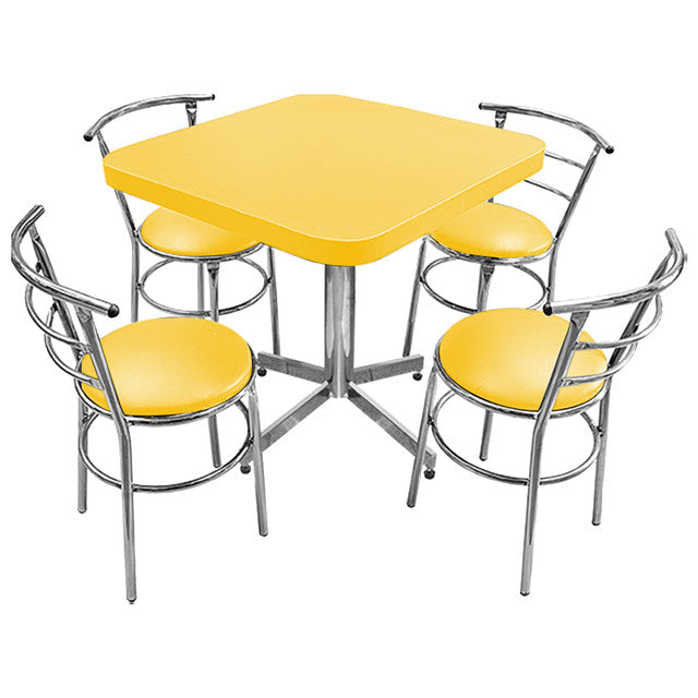 ECR4Kids Daisy - Juego de taburetes apilables, asientos flexibles, color  amarillo, 8 piezas